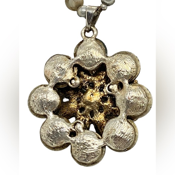 VTG 1980's Fashion 28” Asstd. Beads Necklace Floral Rhinestone Turquoise Pendant - Picture 11 of 16